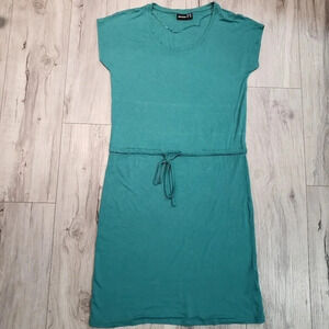 Janina Womans Green Short Sleeved Draw string  Midi Dress EUR-38